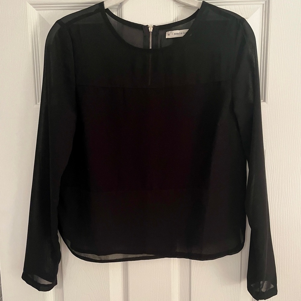 Taylor Swift Style Sheer Inset Top. Size Small - image 1